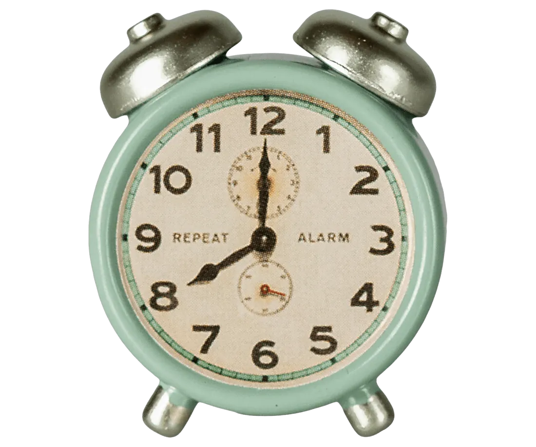 Maileg: Alarm clock, Mouse - Mint