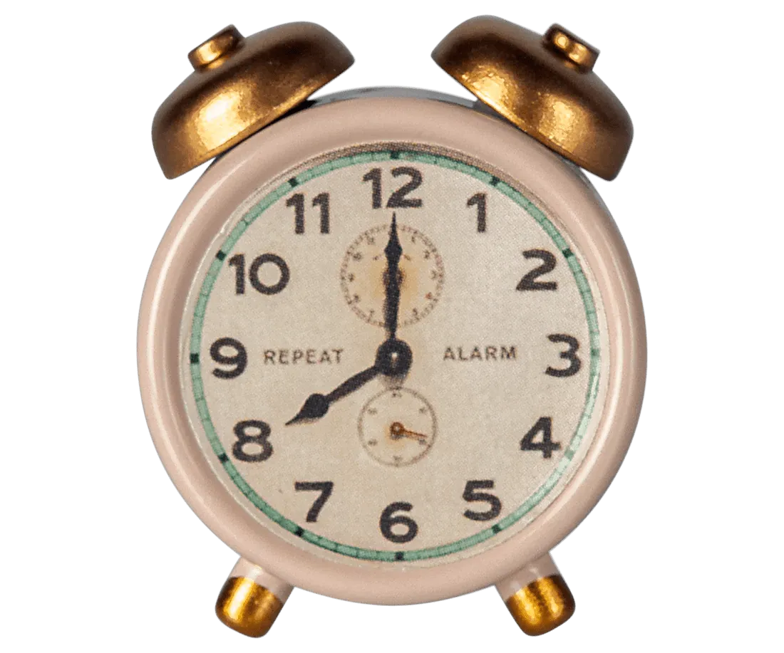 Maileg: Alarm clock, Mouse - Powder