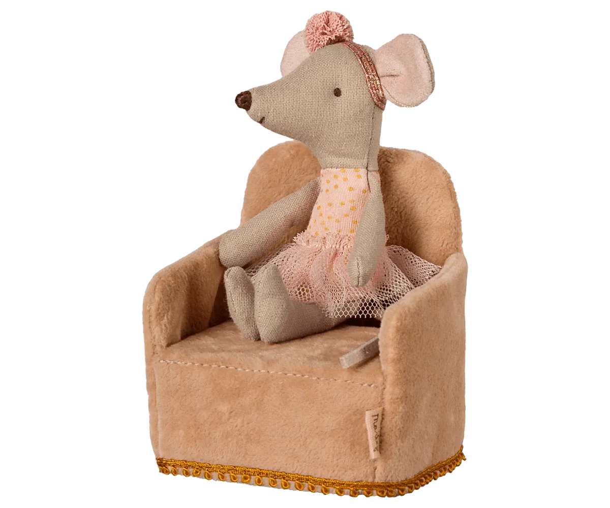 Maileg: Folding chair, Mouse - Powder