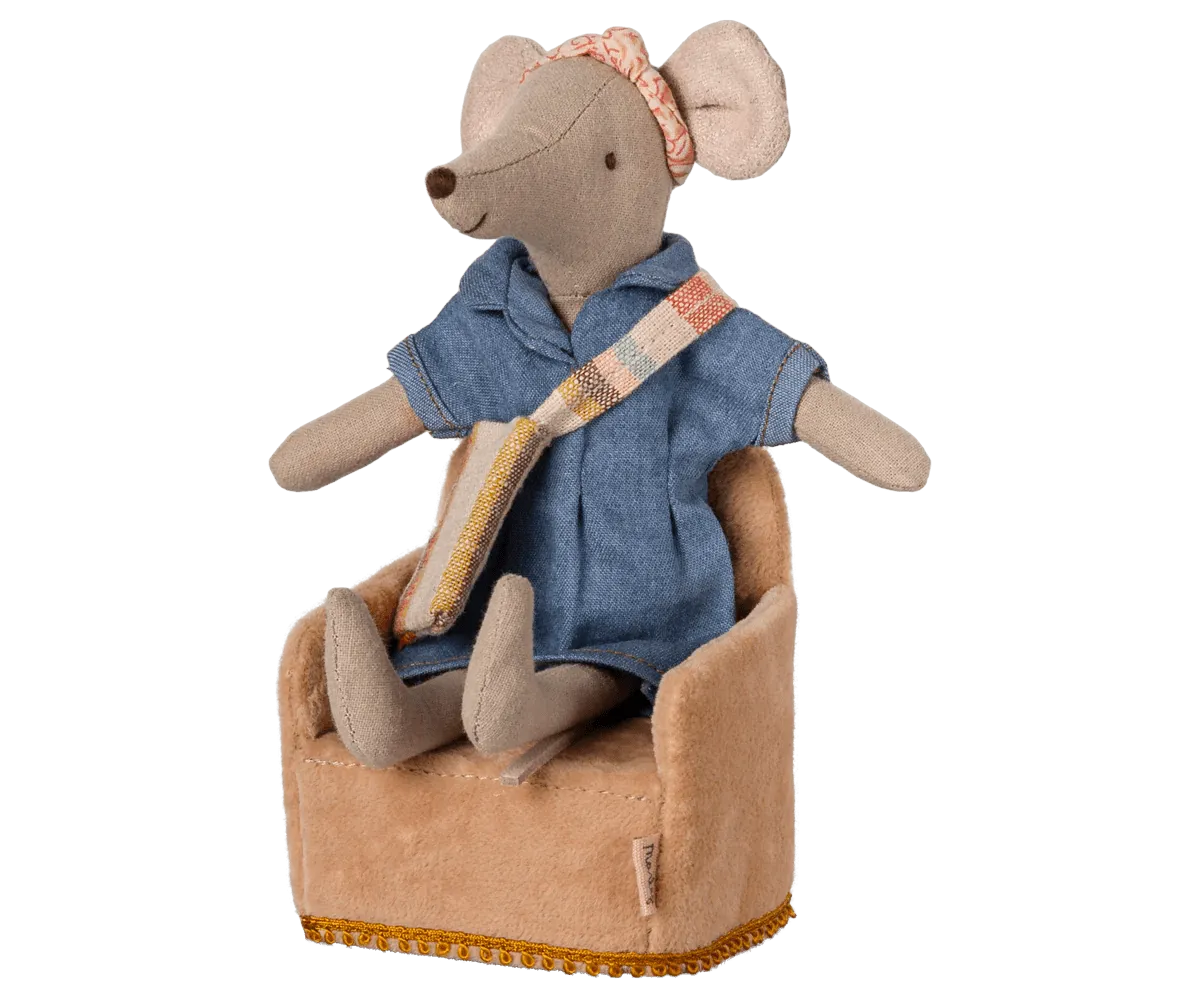 Maileg: Folding chair, Mouse - Powder