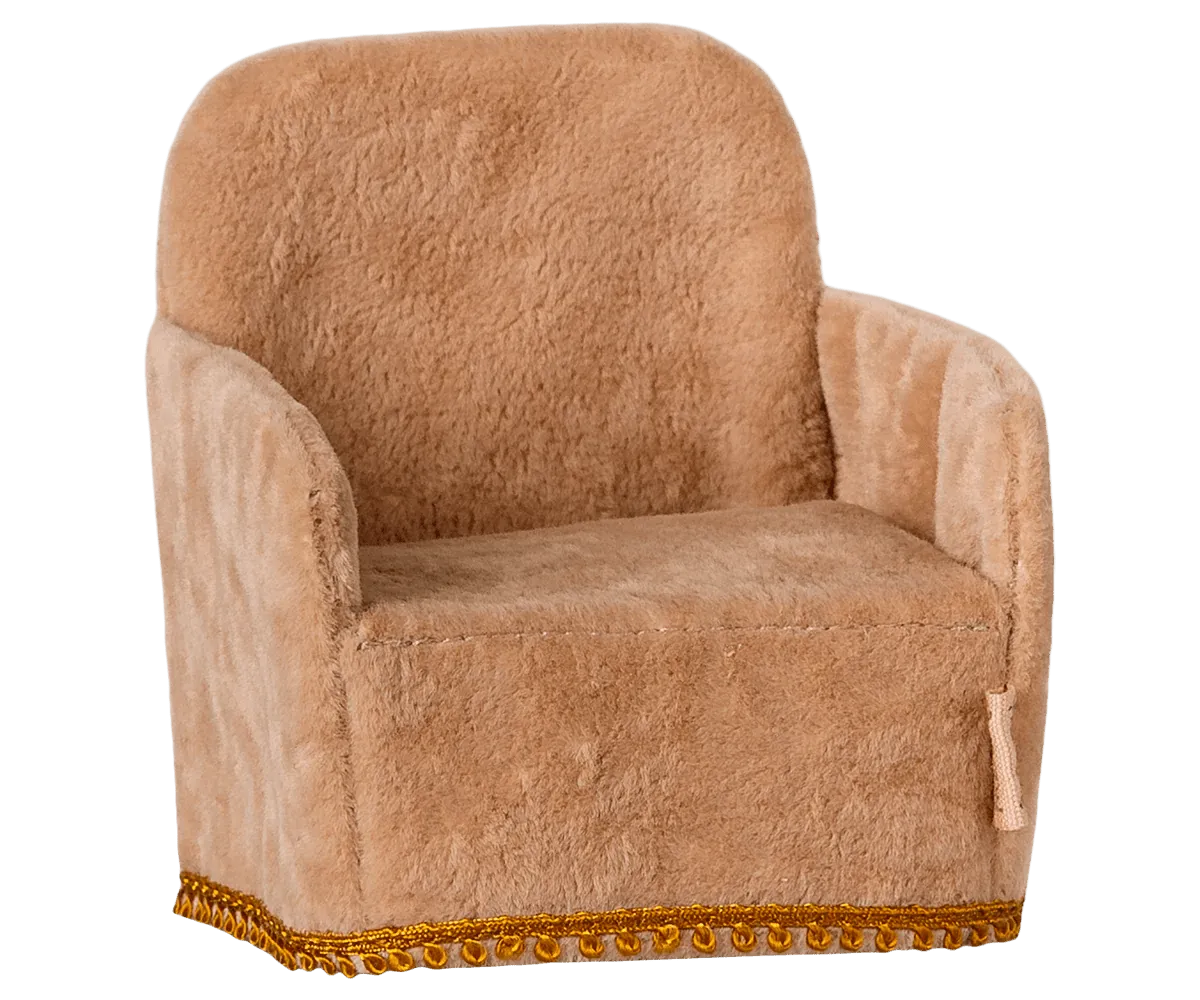Maileg: Folding chair, Mouse - Powder
