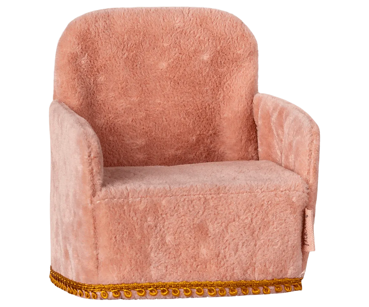 Maileg: Folding chair, Mouse - Rose