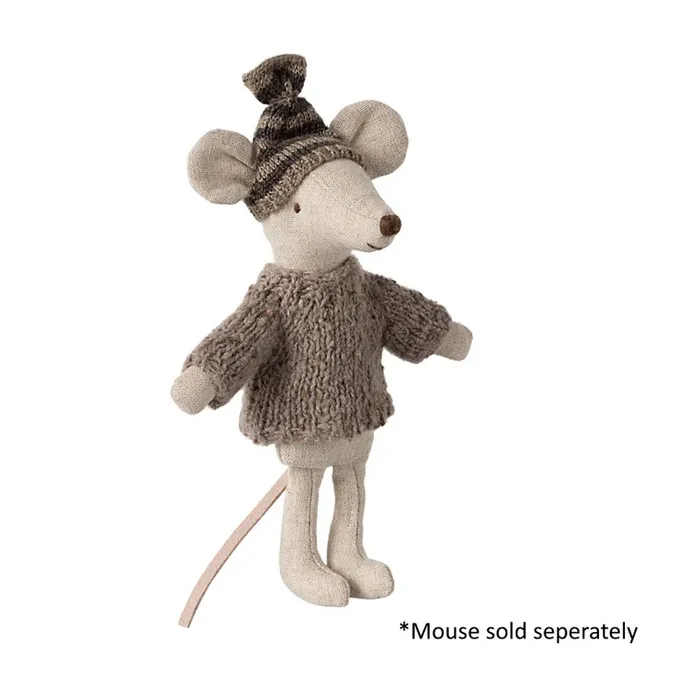 Maileg Mouse Clothing | Knitted Sweater and Hat for Big Brother Mouse