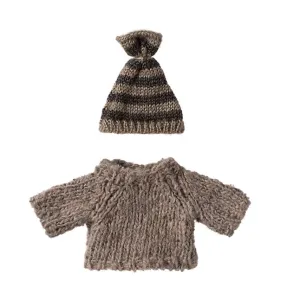 Maileg Mouse Clothing | Knitted Sweater and Hat for Big Brother Mouse