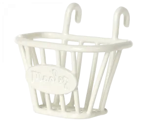 Maileg: Tricycle Basket - Mouse (White)