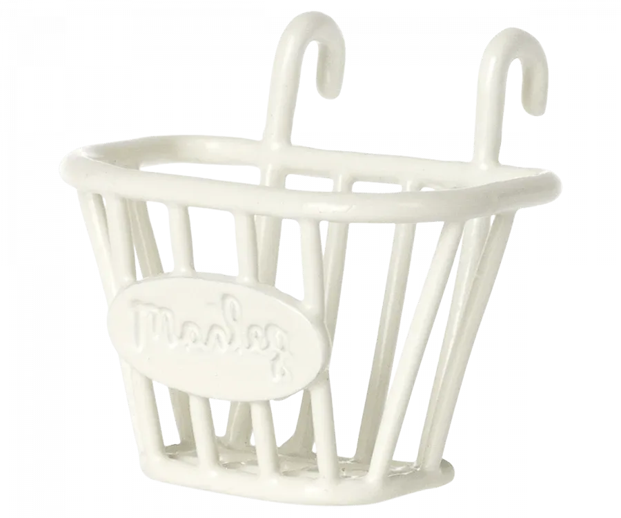 Maileg: Tricycle Basket - Mouse (White)