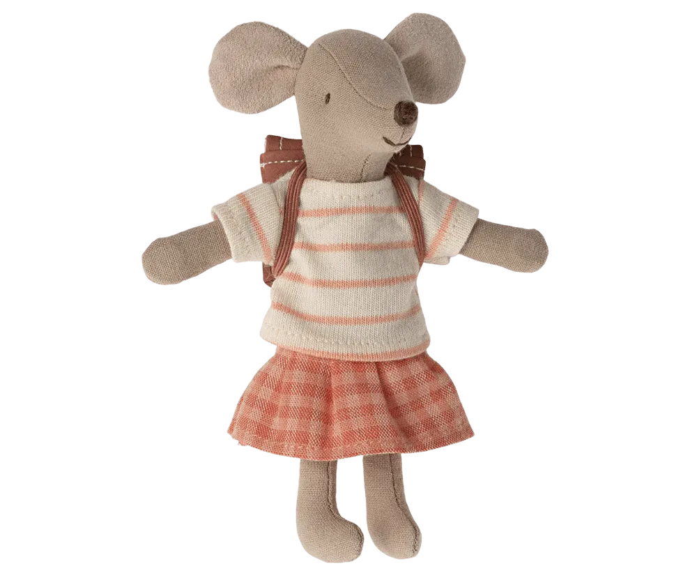 Maileg: Tricycle mouse, Big sister - Coral