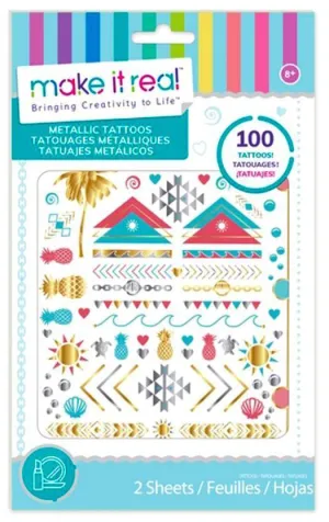 Make It Real Metallic Tattoos - Assorted