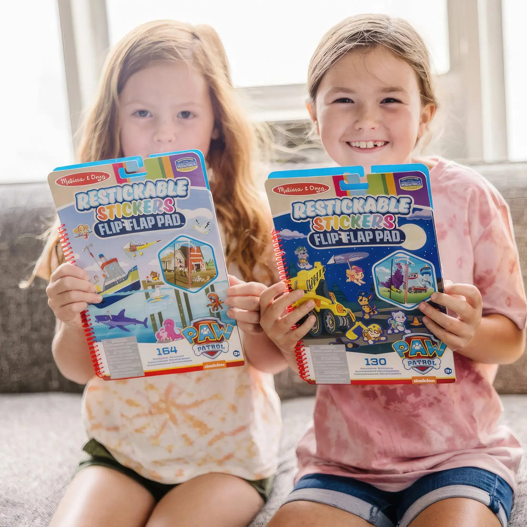 Melissa & Doug PAW Patrol Restickable Stickers Flip-Flap Pad - Classic Missions