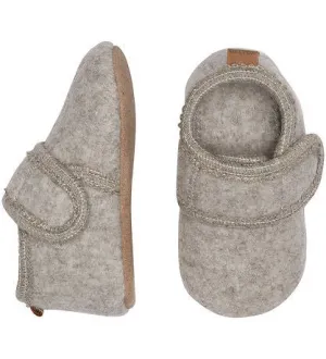 Melton: Classic Kids’ Wool Slippers - Beige