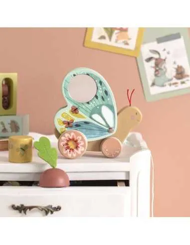 Moulin Roty: Pull-along butterfly - Trois Petits Lapins