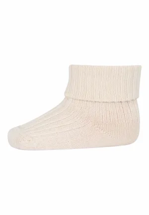 MP Denmark: Cotton Rib Baby Socks - Cream