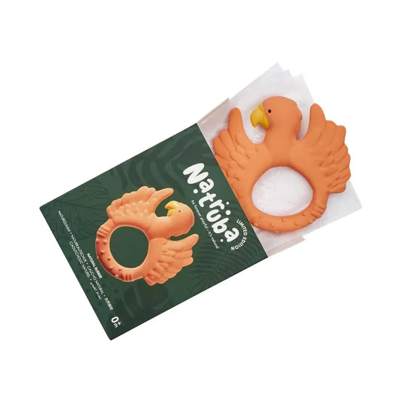 Natruba: Natural Rubber Teether Parrot Orange