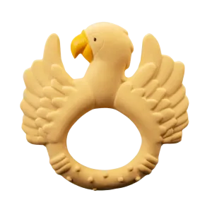 Natruba: Natural Rubber Teether Parrot - Yellow
