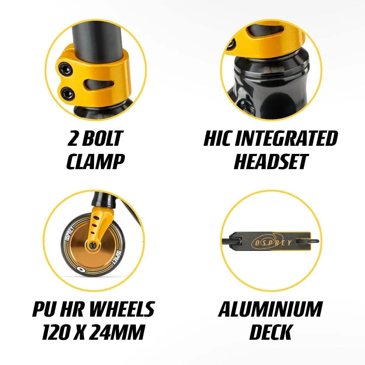 Osprey Pro-Team Advanced Stunt Scooter - Gold
