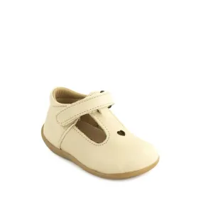 Petasil: Tima T-Bar Velcro Shoes - Cream Savana