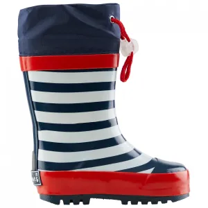 Playshoes: Wellies Stripe Navy / White / Red