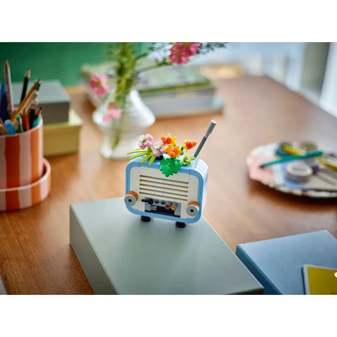 Record Player With Flowers By Lego