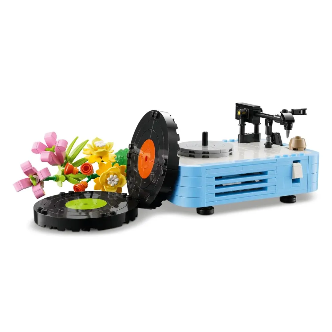 Record Player With Flowers By Lego
