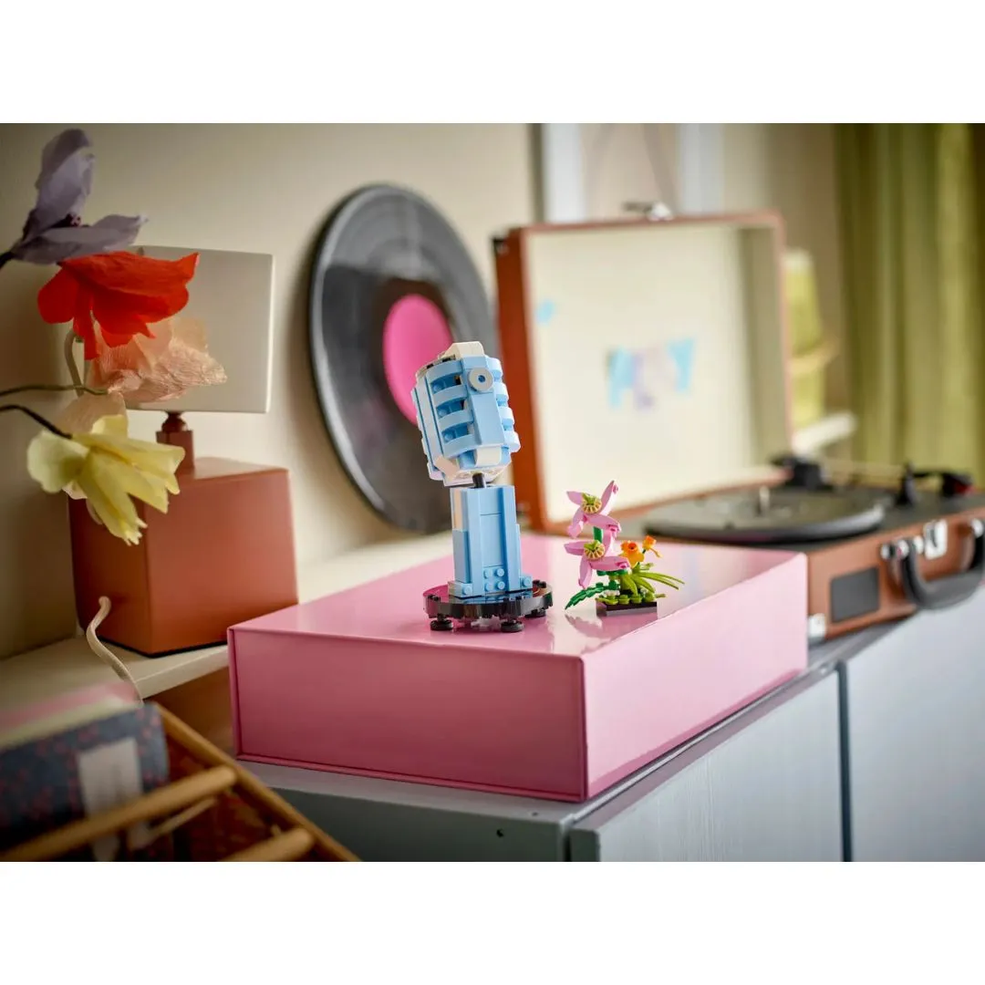 Record Player With Flowers By Lego