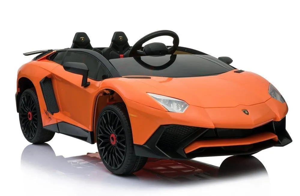 RICCO 12V 7A Lamborghini Aventador SV Licensed Battery Powered Kids Electric Ride On Toy Car BDM0913 ORANGE