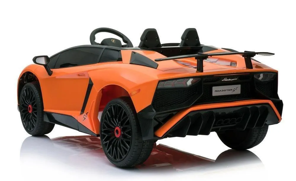 RICCO 12V 7A Lamborghini Aventador SV Licensed Battery Powered Kids Electric Ride On Toy Car BDM0913 ORANGE