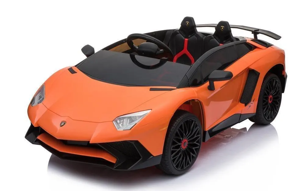 RICCO 12V 7A Lamborghini Aventador SV Licensed Battery Powered Kids Electric Ride On Toy Car BDM0913 ORANGE