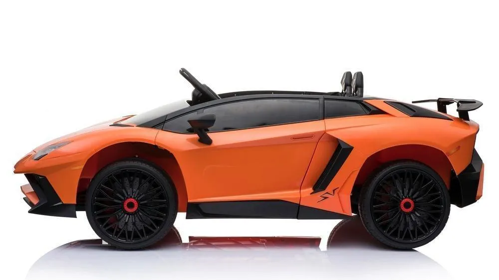 RICCO 12V 7A Lamborghini Aventador SV Licensed Battery Powered Kids Electric Ride On Toy Car BDM0913 ORANGE