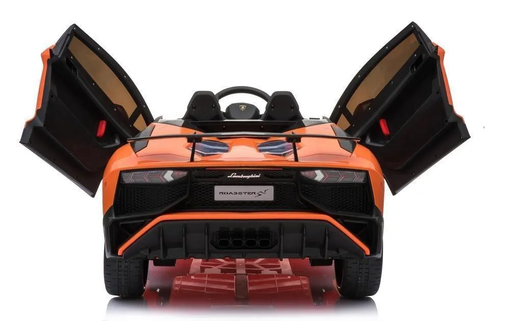 RICCO 12V 7A Lamborghini Aventador SV Licensed Battery Powered Kids Electric Ride On Toy Car BDM0913 ORANGE