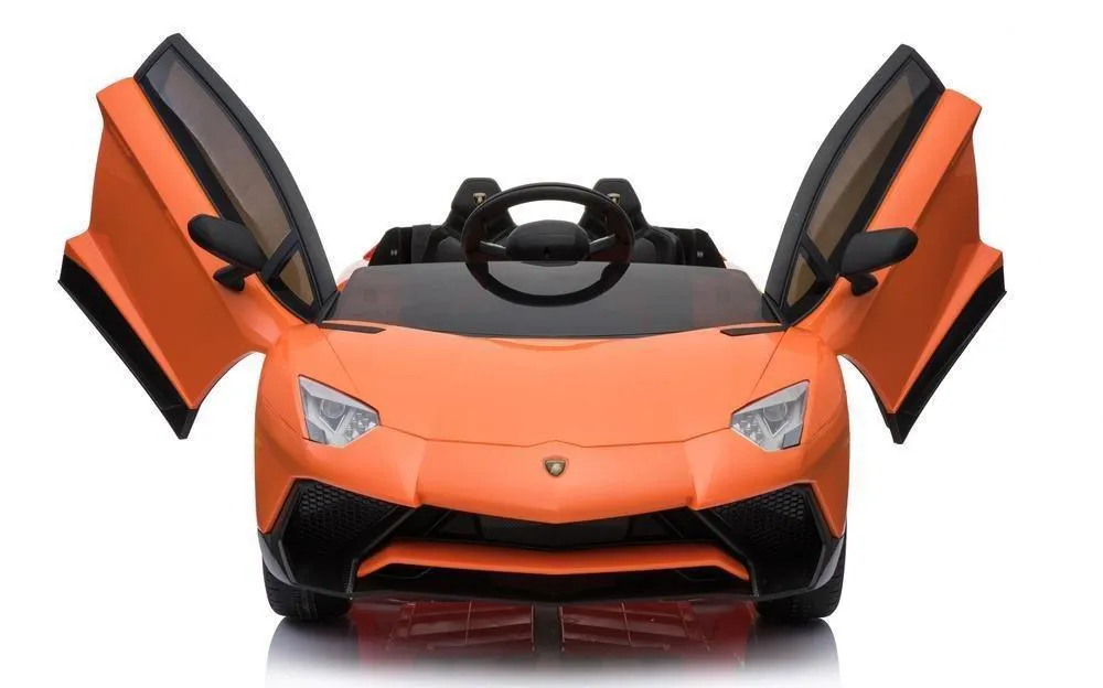 RICCO 12V 7A Lamborghini Aventador SV Licensed Battery Powered Kids Electric Ride On Toy Car BDM0913 ORANGE