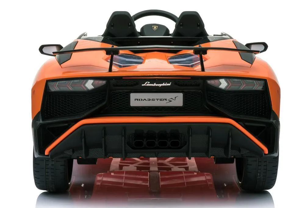 RICCO 12V 7A Lamborghini Aventador SV Licensed Battery Powered Kids Electric Ride On Toy Car BDM0913 ORANGE