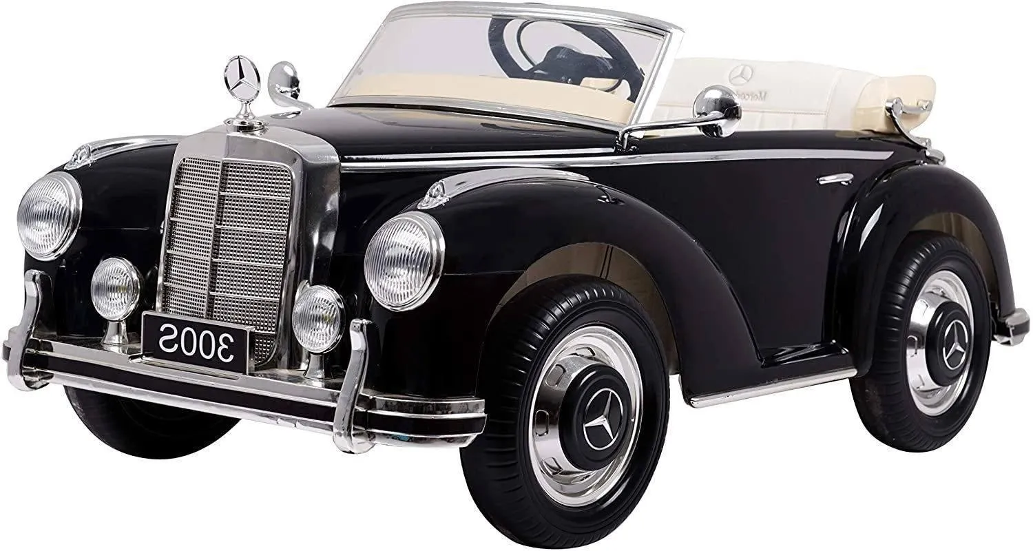 Ricco CLASSIC Mercedes Benz 300S (W188) 12V Battery Electric Ride-On Car Black X-Display
