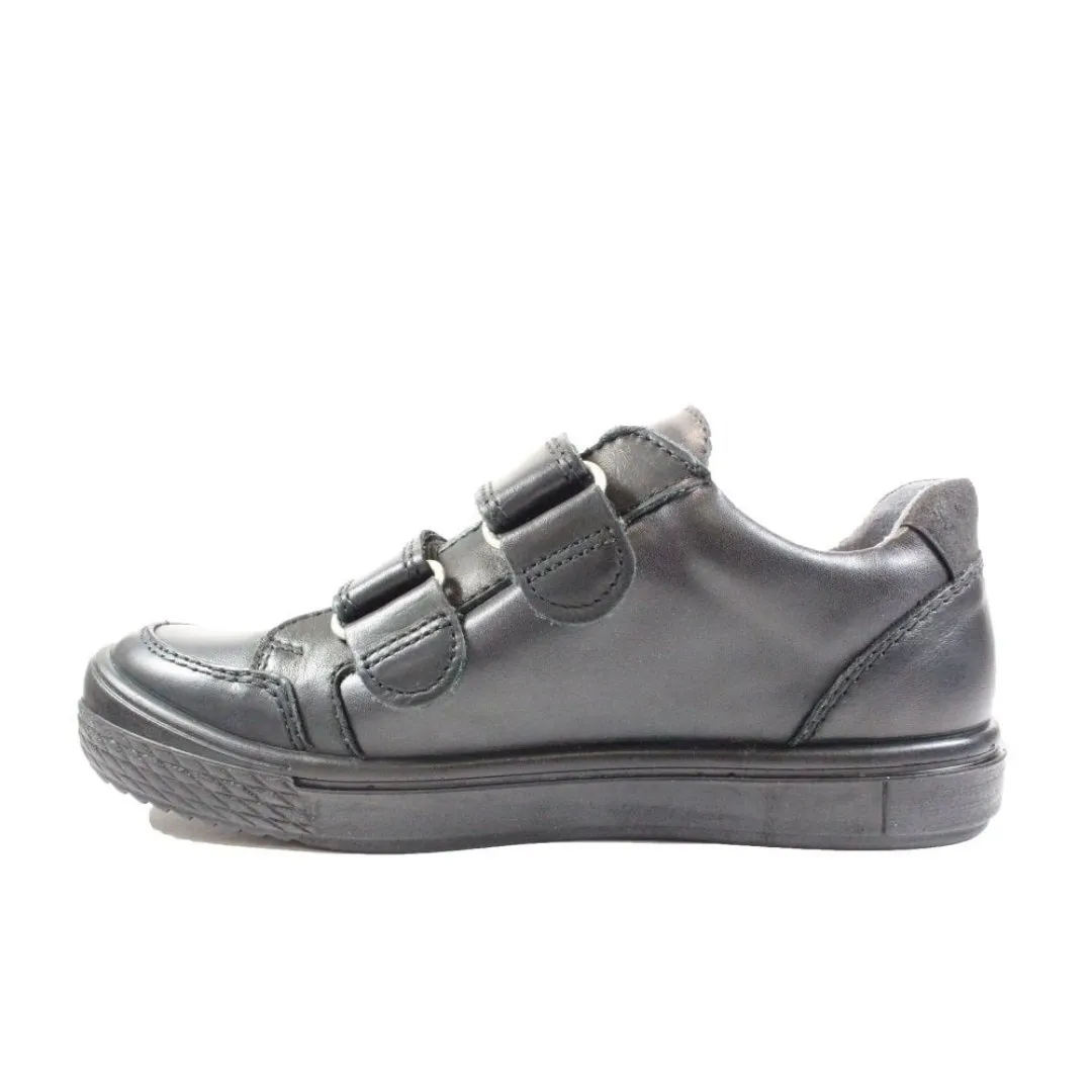 Ricosta: Ethan Rip Tape School Shoes - Black Leather