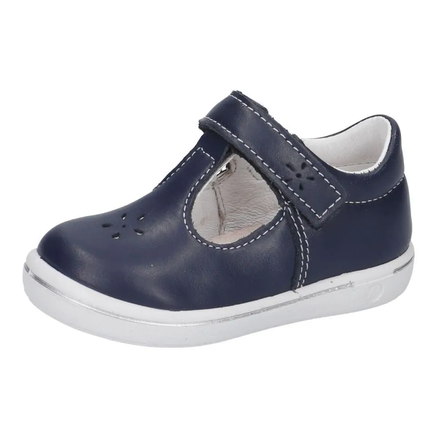 Ricosta: Winona T-Bar Velcro Shoes - Nautica / Navy