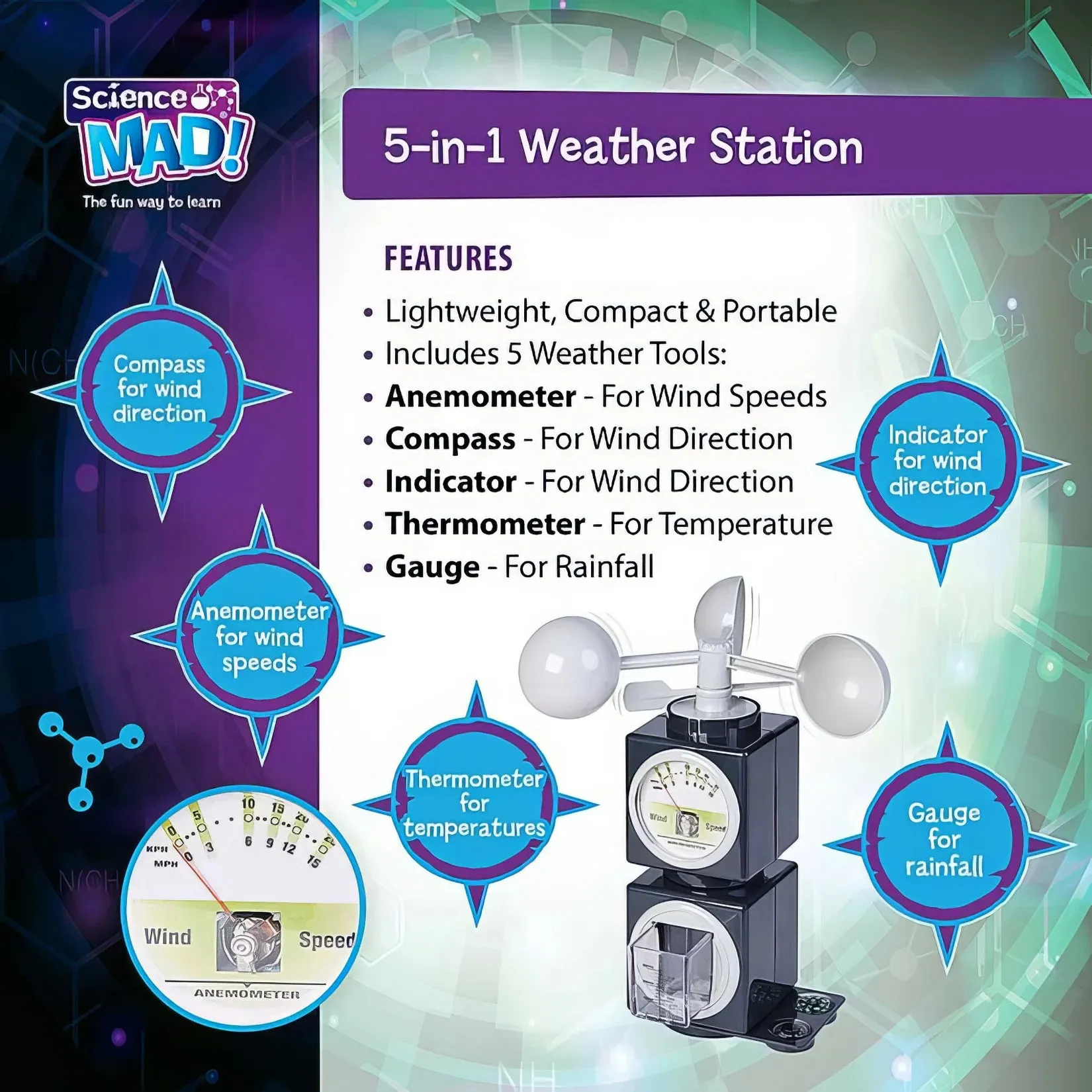 Science Mad 5-in-1 Weather Station