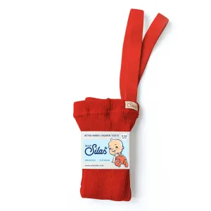 Silly Silas: Footed Tights - Love Red
