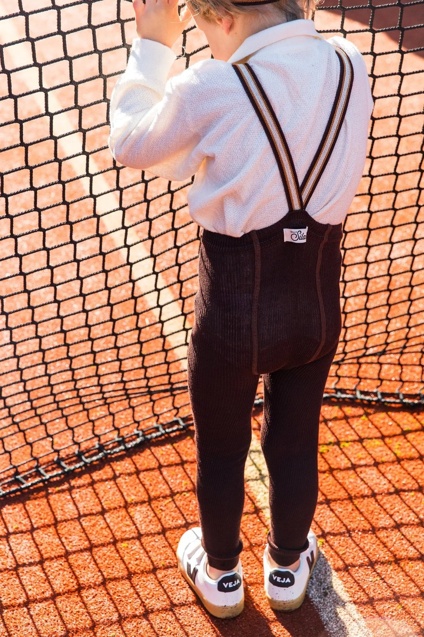 Silly Silas: Retro Ribbed Footless Tights - Chocolate Brown Stripes