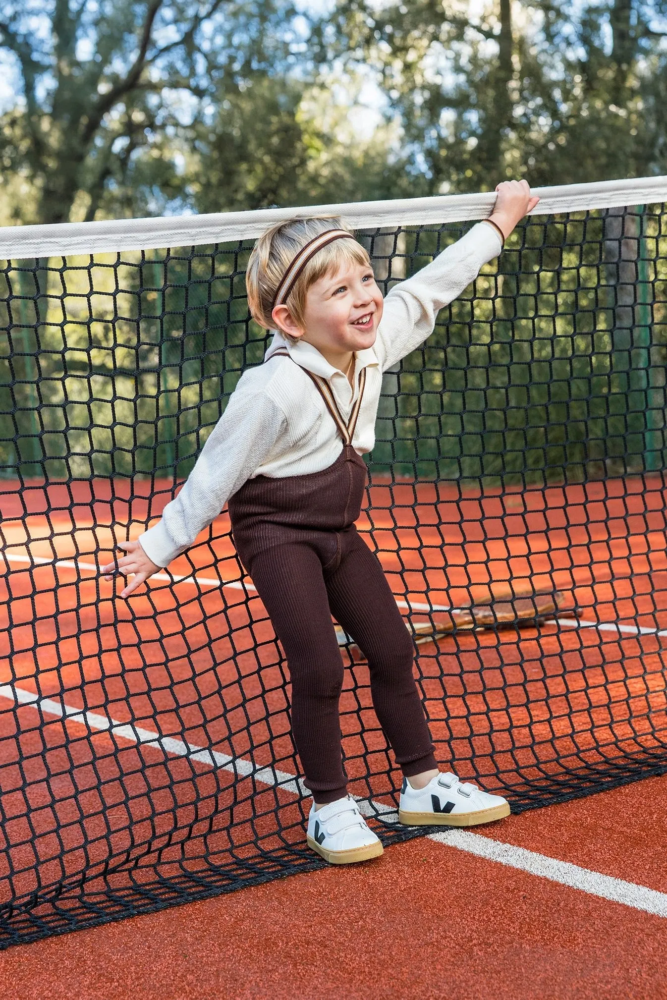 Silly Silas: Retro Ribbed Footless Tights - Chocolate Brown Stripes