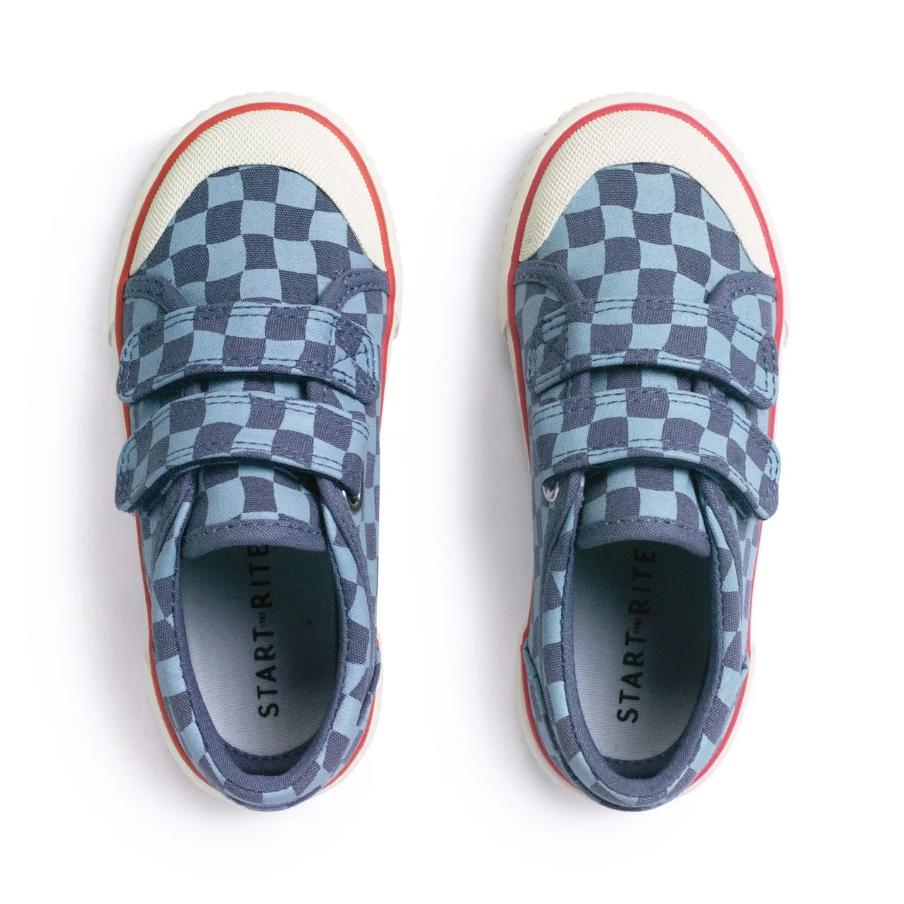 Start-Rite: Kicks Canvas Velcro Trainers - Denim Blue Check