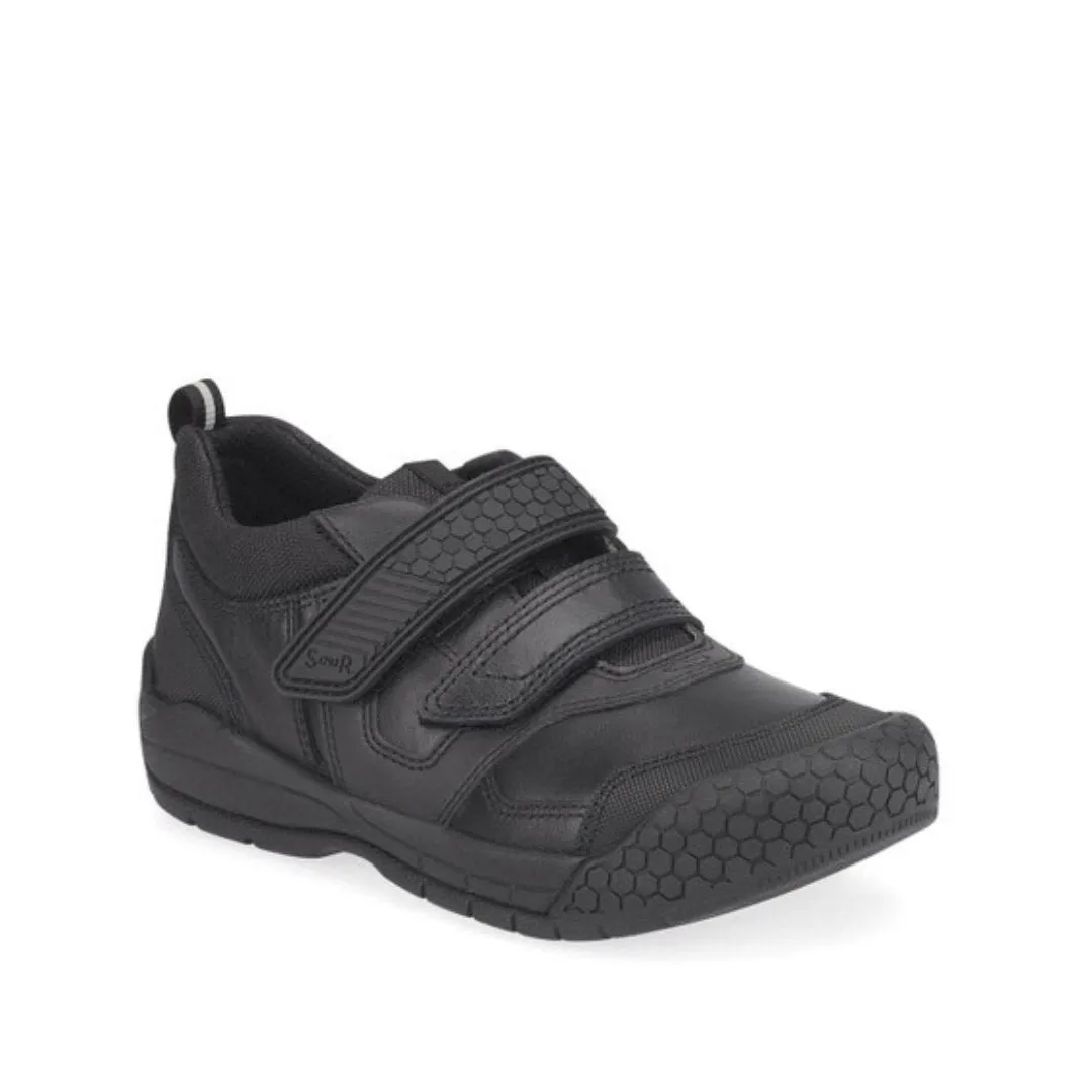 Start-Rite: Strike Riptape School Shoes - Black Leather