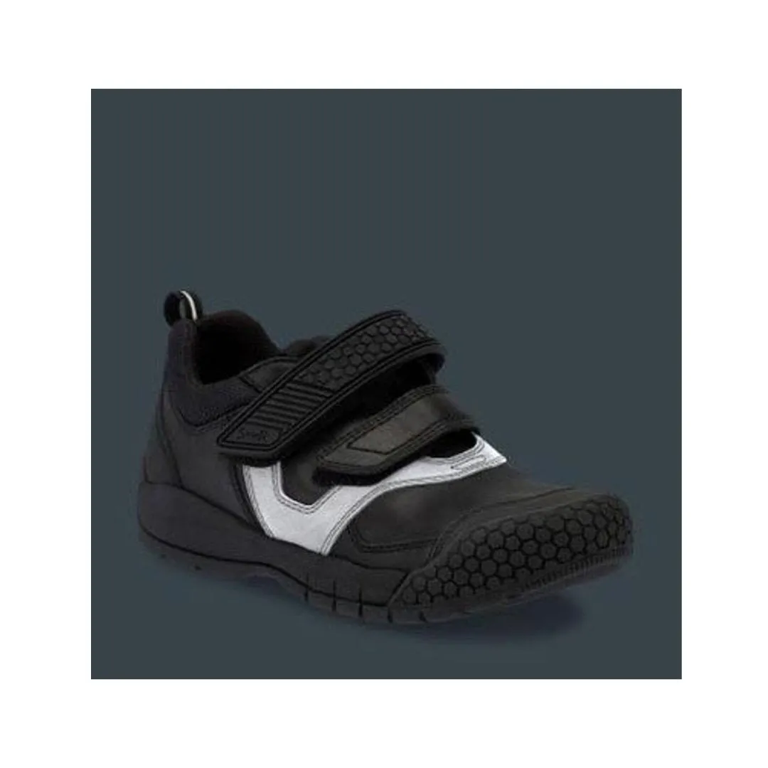 Start-Rite: Strike Riptape School Shoes - Black Leather