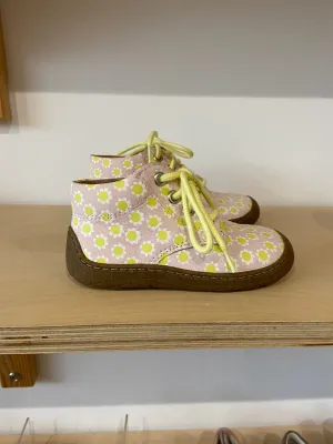 Superfit: Flower Lace up Boots - Rose / Yellow