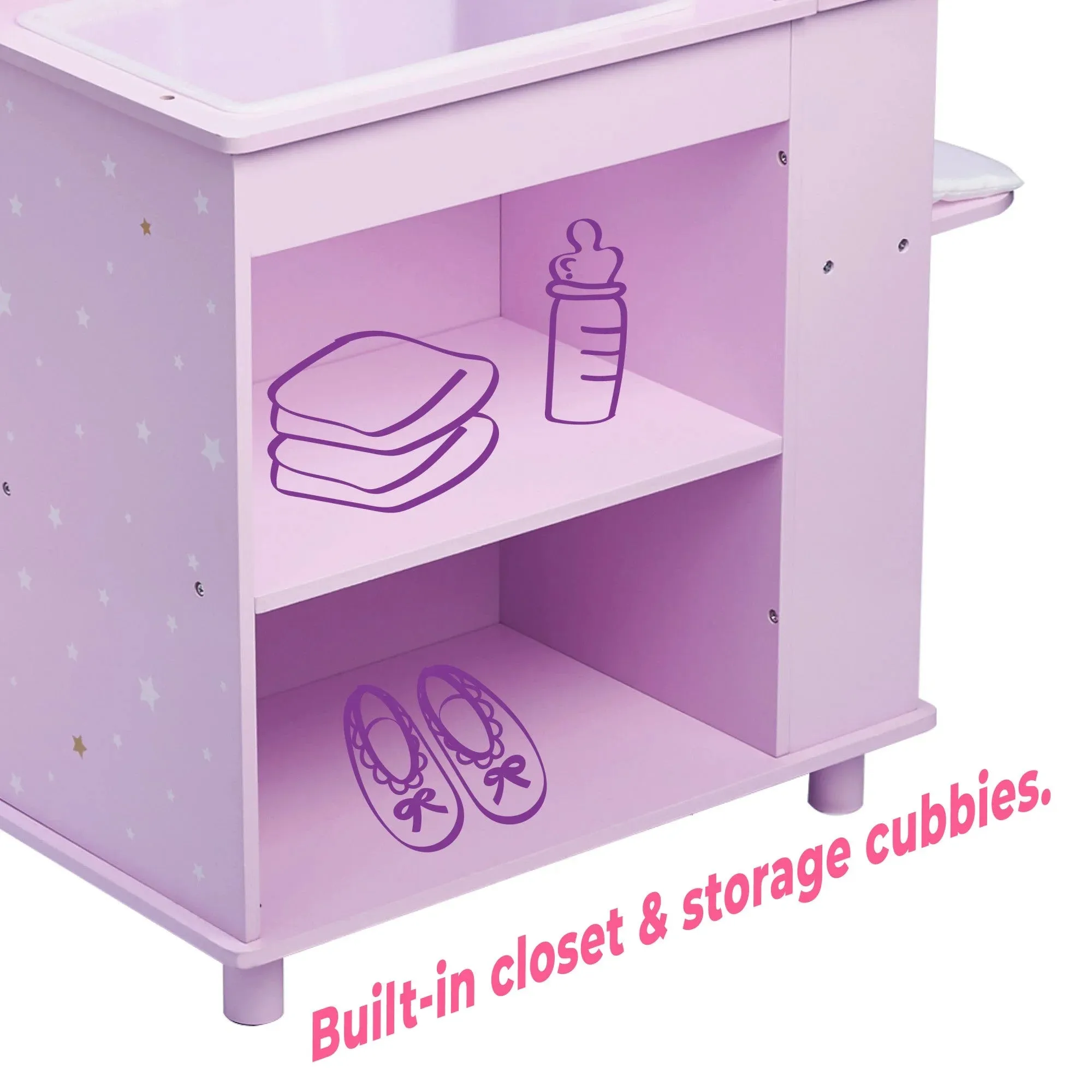 Teamson USA Olivia's Little World Twinkle Stars Princess 4-in-1 Baby Doll Furniture