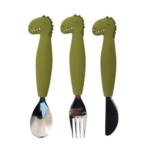 Trixie: Silicone Cutlery Set 3-pack - Mr. Dino