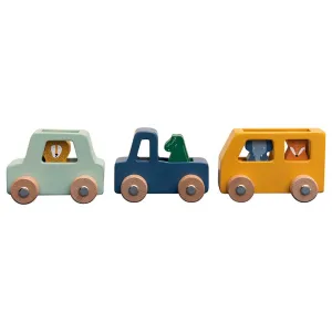 Trixie: Wooden animal car set