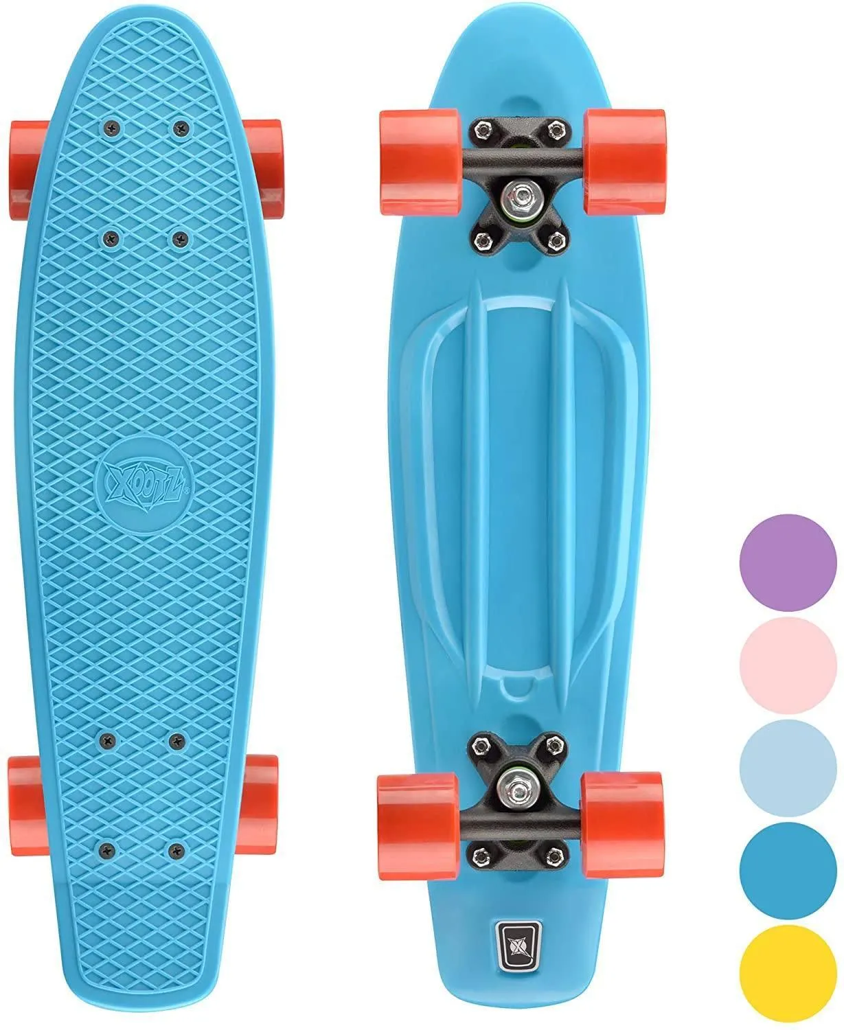 XOOTZ 22-Inch Kid's Mini Cruiser Skateboard - Pastel Blue